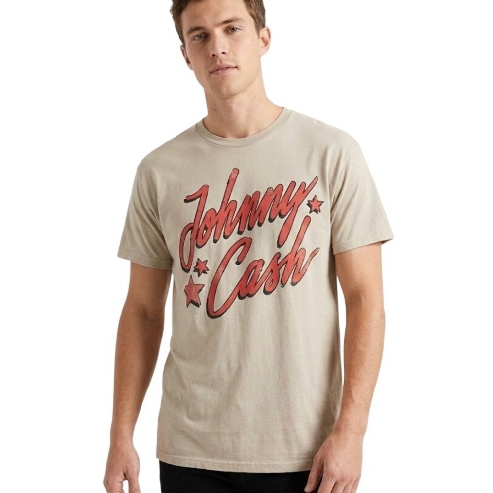 Johnny Cash Ring of Fire Large Mens T Shirt Graphic Print‎ Short Sleeve Cotton